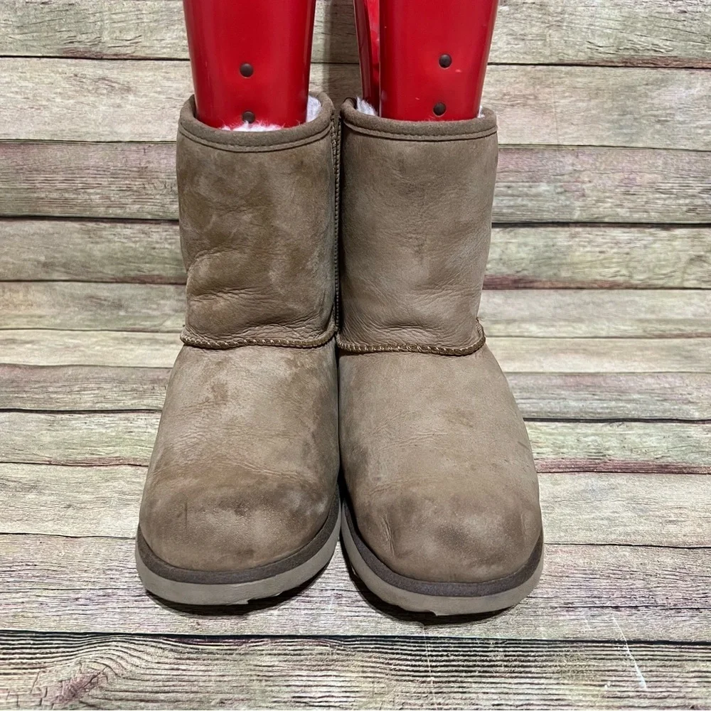 Ugg Brown Leather Short Classic Winter Boots